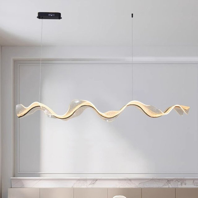 Savenmade Moderner LED-Kronleuchter in Organischem Design mit Glas, Schwarz und Weiß, Warmweißes Licht für Wohnzimmer und Esszimmer - Bild 1