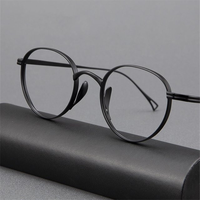 KMN113 Korrektionsbrille, Titan, oval, Vollrand, Unisex, black - Bild 1