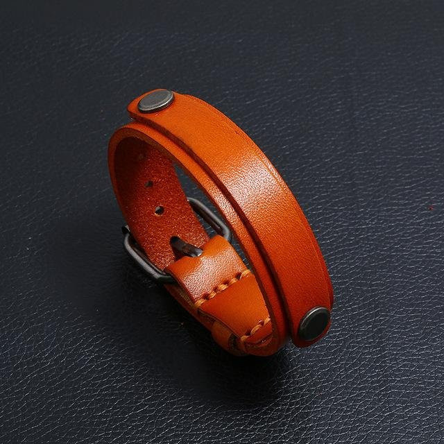 Armband Leder, Edelstahl, brown, Herren - Bild 1