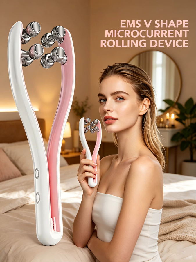 vilnason Gesichtsmassage-Roller Y-Form, Unisex - Bild 3