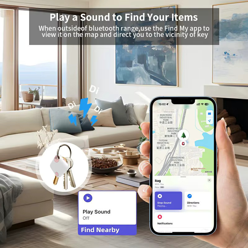 Wesense Smart Tag USB-C Tragbarer Langstrecken-Tracker für Apple Find My App, Weiß - Bild 2