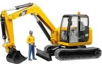 Bruder Caterpillar CAT Minibagger Baufahrzeug mit Bauarbeiter - Bild 1