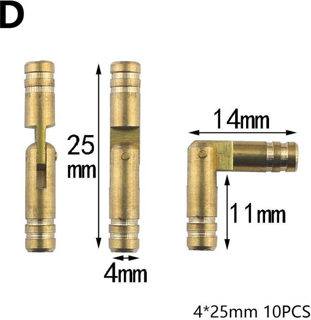 10 Stück Messing Butt-Hinge Scharniere in Gold für Schmuckschatullen und Holzkisten, Maße: 4 x 25 mm - Bild 1