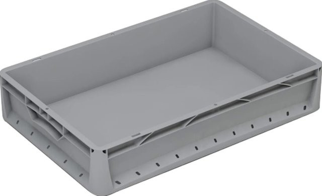Eurobox-System Vollwand Box in Grau, B/T/H: 60 x 40 x 12 cm - Bild 1