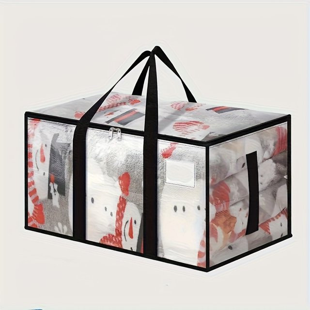 Transparente Aufbewahrungstasche aus Kunststoff mit großem Fassungsvermögen für Kleidung, Decken und Handtaschen, B/H/T: 68 x 38 x 0 cm - Bild 1