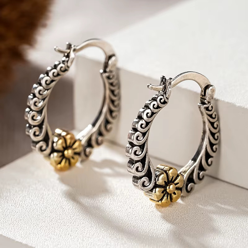 Huitan Creolen, Gold, Damen - Bild 3