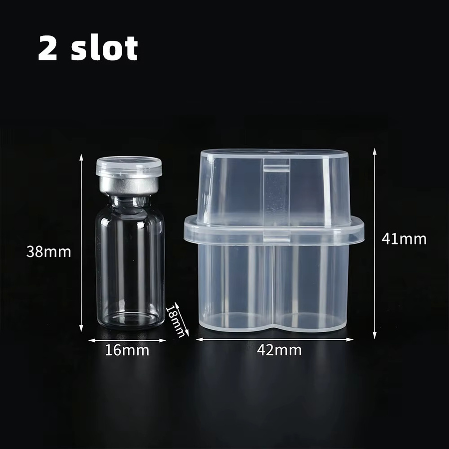 Tragbare Peptid-Aufbewahrungsbox mit 10 Fächern für 3ml Glasfläschchen und Mikroröhrchen, transparenter Kühlschrank-Organizer aus Kunststoff - Bild 5