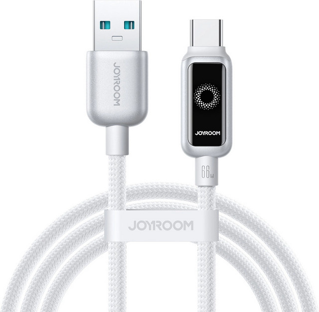 Joyroom USB-A auf USB-C Daten- und Ladekabel S-A55 StarFlight Display 66W Weiß, Länge: 1,2 m - Bild 1
