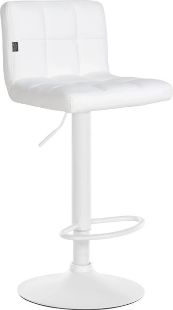 DELUKE Barhocker RIVAN Barstuhl aus Kunstleder in Weiß B/T/H: 40 x 40 x 85 cm - Bild 1
