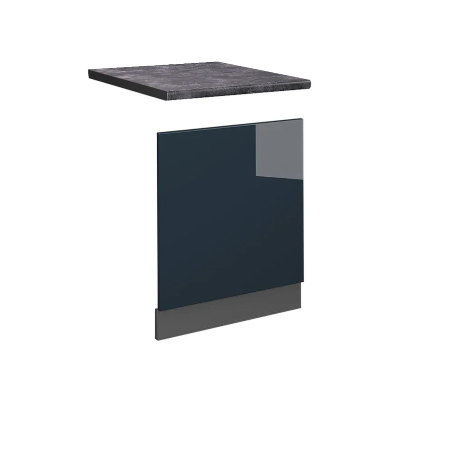 Vicco Fame-Line Geschirrspülerblende mit Arbeitsplatte in Anthrazit und Dunkelblau Hochglanz, Breite: 60 cm - Bild 3