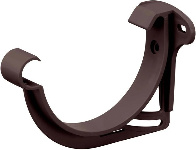 Inefa Stirnbretthalter Halbrund für Dachrinne aus PVC in Dunkelbraun NW 100 - Bild 1