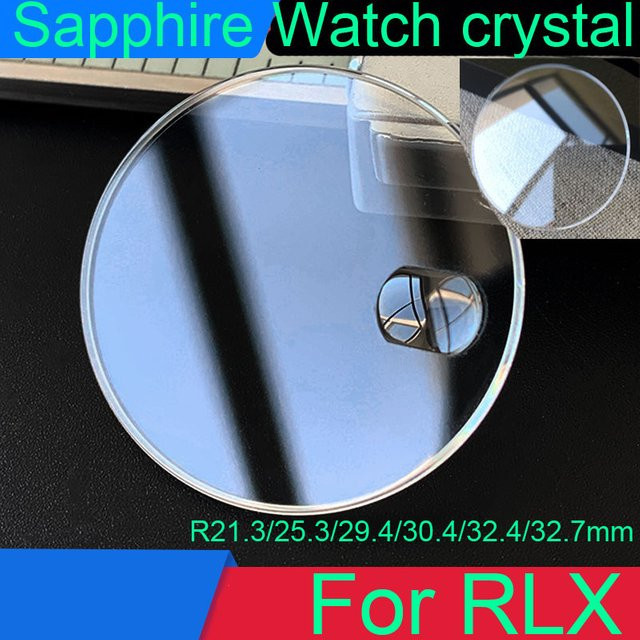 DAHASE Uhrenglaslinse Saphir, rund, flach, mit Kalenderfenster, Unisex - Bild 1