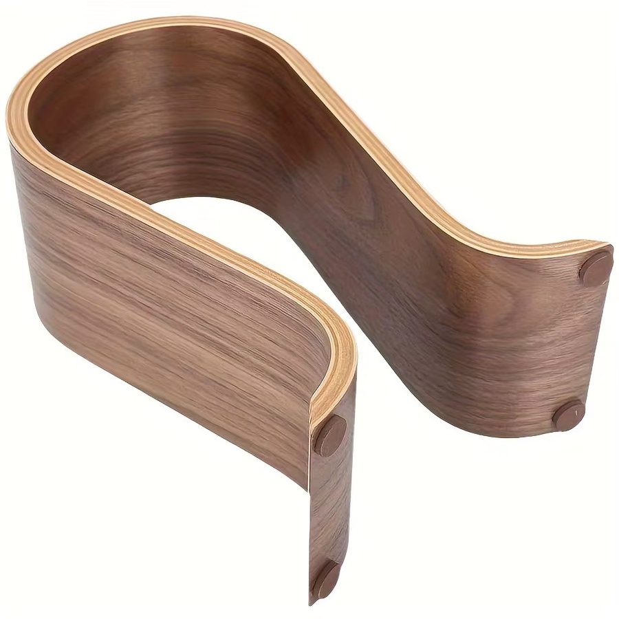 U-förmiger Kopfhörerständer aus Holz von TTAKA7 in Braun und Gelb, B/T/H: 25,5 x 15,5 x 0 cm - Bild 3