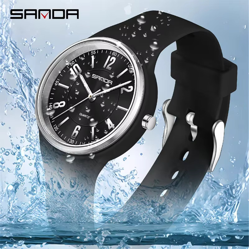 SANDA Armbanduhr, Quarz, Grün, Silikon, Unisex - Bild 2