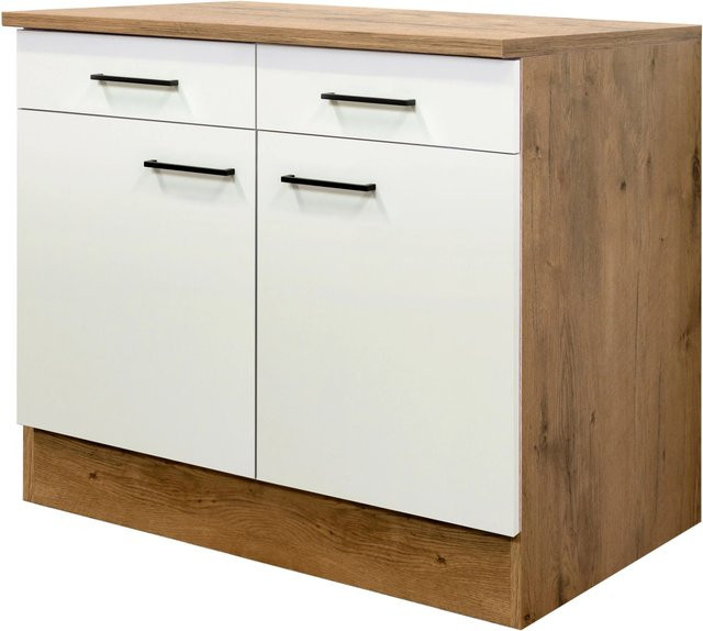 Flex-Well Küchenunterschrank Avila in Magnolie matt, B/H/T: 100 x 85 x 60 cm - Bild 1