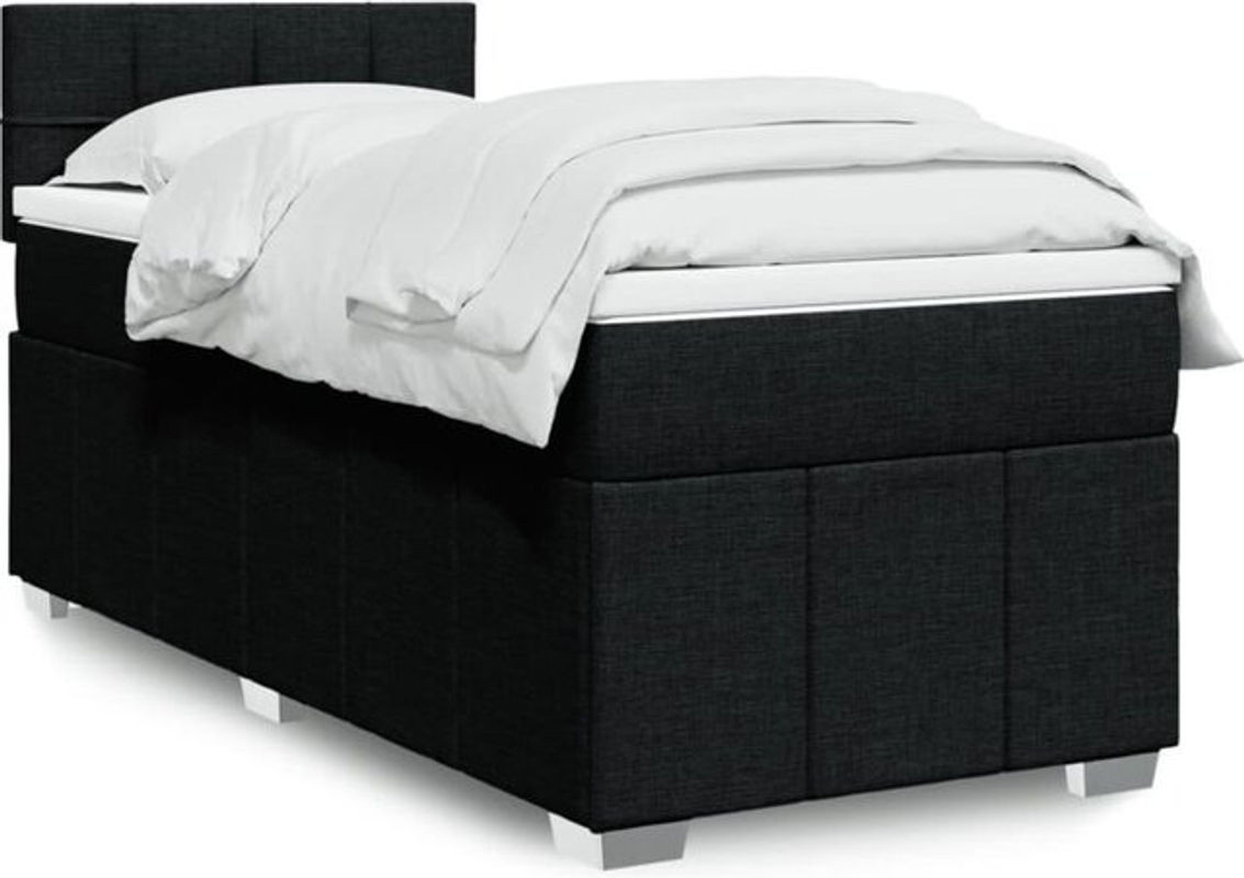 vidaxl Boxspringbett mit Matratze aus Stoff in Schwarz B/T/H: 200 x 100 x 100,5 cm - Bild 1