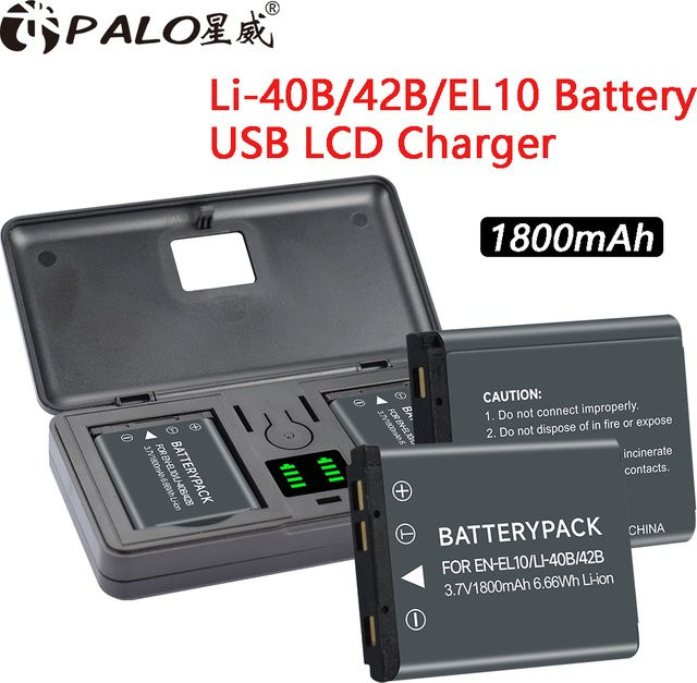 PLAO Li-Ion Akku in Schwarz kompatibel mit Nikon, Olympus, Fujifilm, Pentax, Casio und Kodak (EN-EL10, Li-42B, Li-40B, FNP-45 A, D-Li63, D-Li108, CNP-80, KLIC-7006) - Bild 1