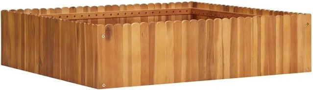 DELUKE Hochbeet JONA aus Akazienholz in Braun-antik, B/T/H: 100 x 100 x 25 cm - Bild 1