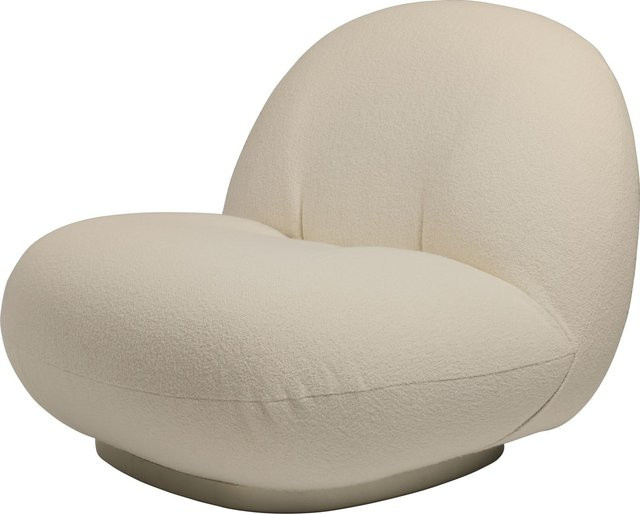 Gubi Pacha Lounge Chair ohne Drehfuss in Beige mit Bouclé-Bezug - Bild 1