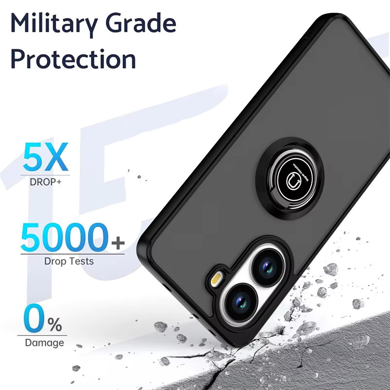 Xiaomi Panzerhülle für Poco X8 Pro Max X7 X6 F8 Ultra F7 M8 M7 Pro Redmi Turbo 5Max mit magnetischem Ringhalter, mattiert und durchscheinend, Blau oder Schwarz - Bild 6