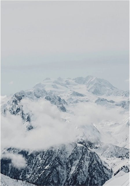Komar Wandbild Mountains Clouds Paper Poster Breite: 50 cm, Höhe: 70 cm - Bild 1
