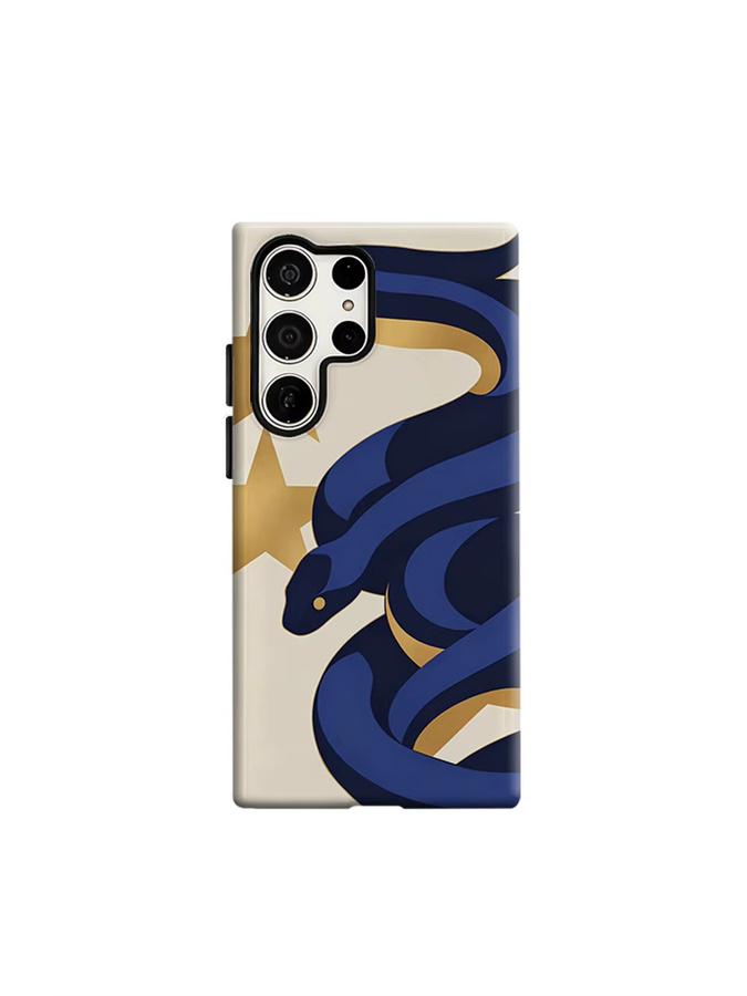 Potdemiel Handyhülle Golden Star Serpent für Samsung Galaxy S26 S25 S24 S23 Ultra Plus, stoßfeste Doppelschicht Rückabdeckung, Gold/Multicolor - Bild 6