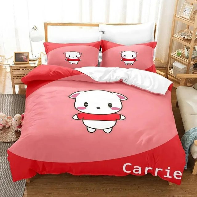 JJ Mikey Maizen Bettwäsche-Set mit Maizen Motiv in Rot, bestehend aus Bettbezug und Kopfkissen aus Mikrofaser, B/H: 140 x 200 cm - Bild 1