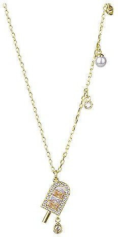 Swarovski Halskette, Gold, Kristall, Damen, beige - Bild 1