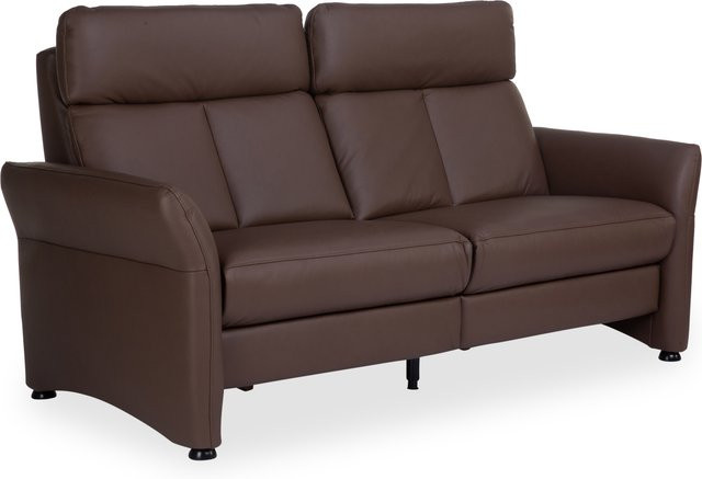 3-Sitzer Sofa MONDO EVADO aus Leder in Braun mit Armlehnen und Federkern in modernem Design, B: 196 cm, H: 93 cm, T: 54 cm - Bild 1