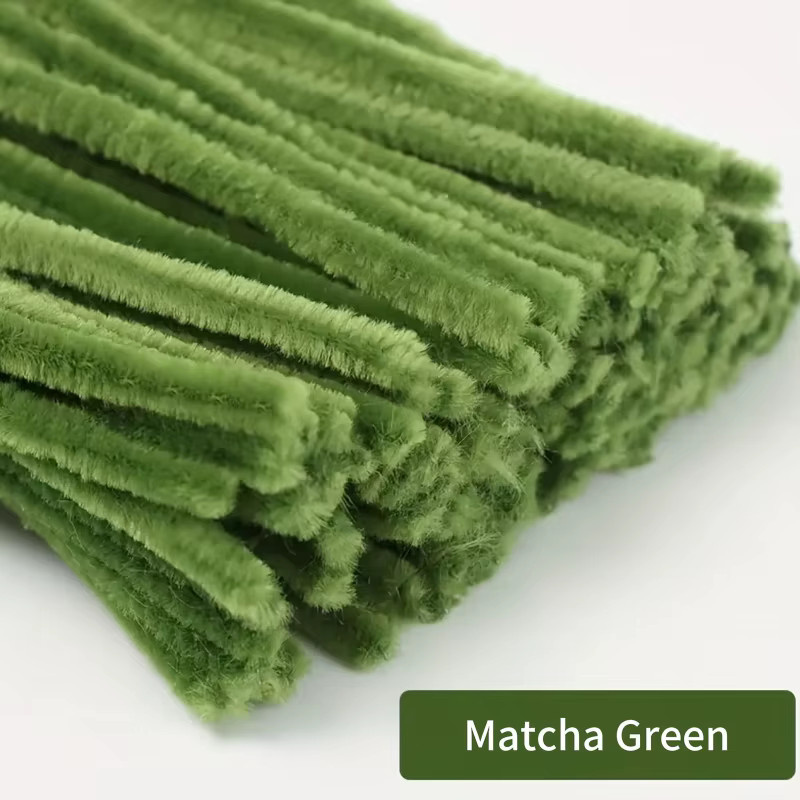 200 Stück flexible Chenille-Stiele in Grün für DIY-Bastelarbeiten und Pfeifenreiniger - Bild 2