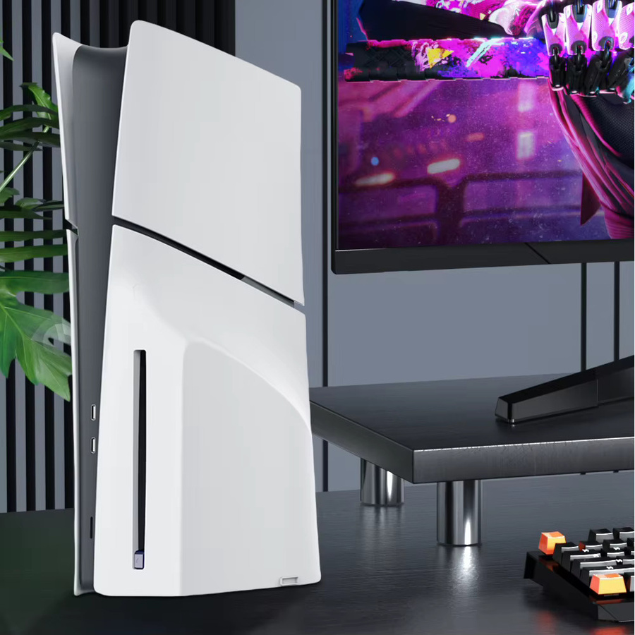 LAIMANEI ABS Hartschalen-Ersatzfrontplatte in Weiß als kratzfeste Konsolenabdeckung für PlayStation PS5 Slim Disc Edition - Bild 2