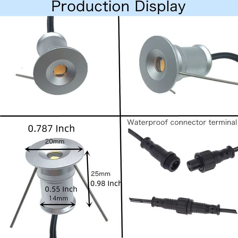 YELEDWAY Mini-LED-Deckleuchte in Silber, runde Einbauleuchte IP67 wasserdicht für Gartentreppen und Außenanlagen - Bild 4