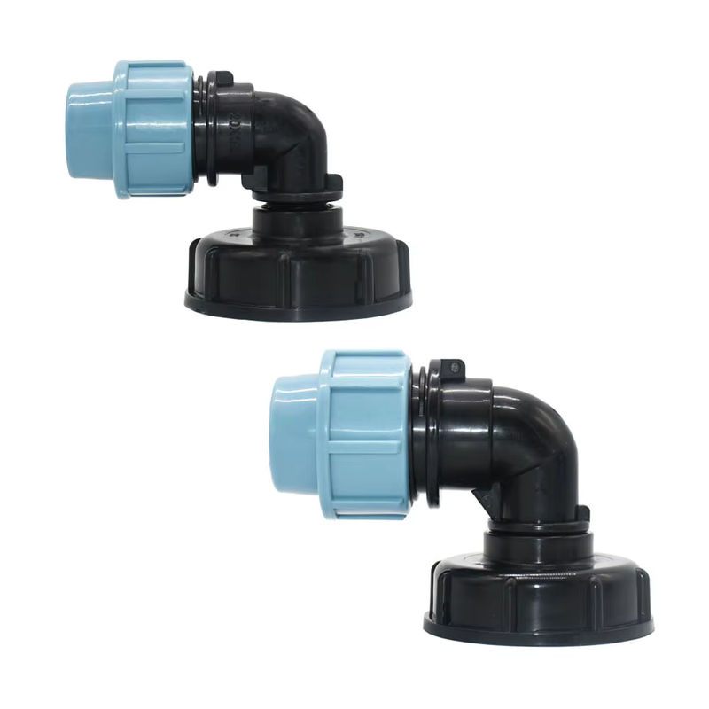 GHHWL IBC Tank Adapter S60 mit PE Rohrverbinder Winkel und T-Stück für die Bewässerung, Kunststoff, s60 x 20mm 25mm 32mm - Bild 4