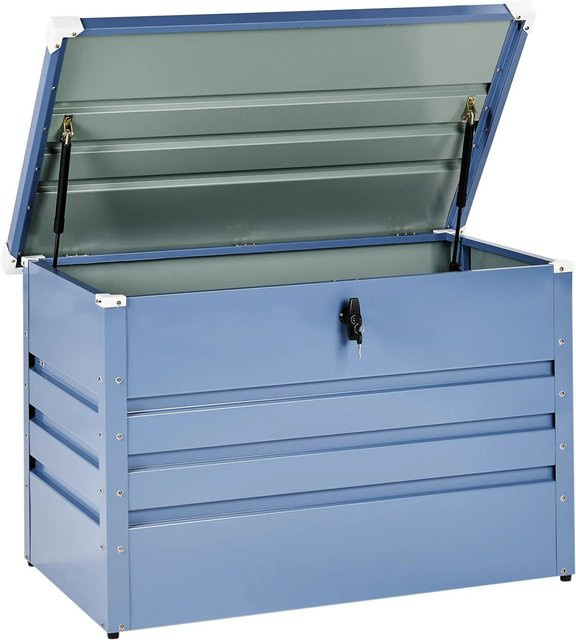 Beliani Truhe CEBROSA aus Metall in Blau, B/T/H: 100 x 62 x 64 cm - Bild 1