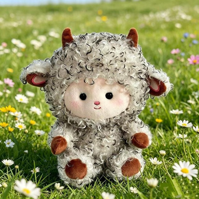 Yiran Health & Beauty Lamm Kuscheltier Puppe, 20cm, weiß - Bild 1