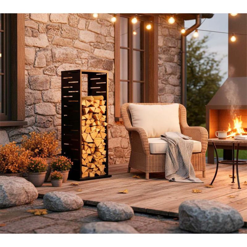 Westmann Kaminholzregal Luma Grid Anthrazit B/T/H: 38 x 38 x 112 cm - Bild 2