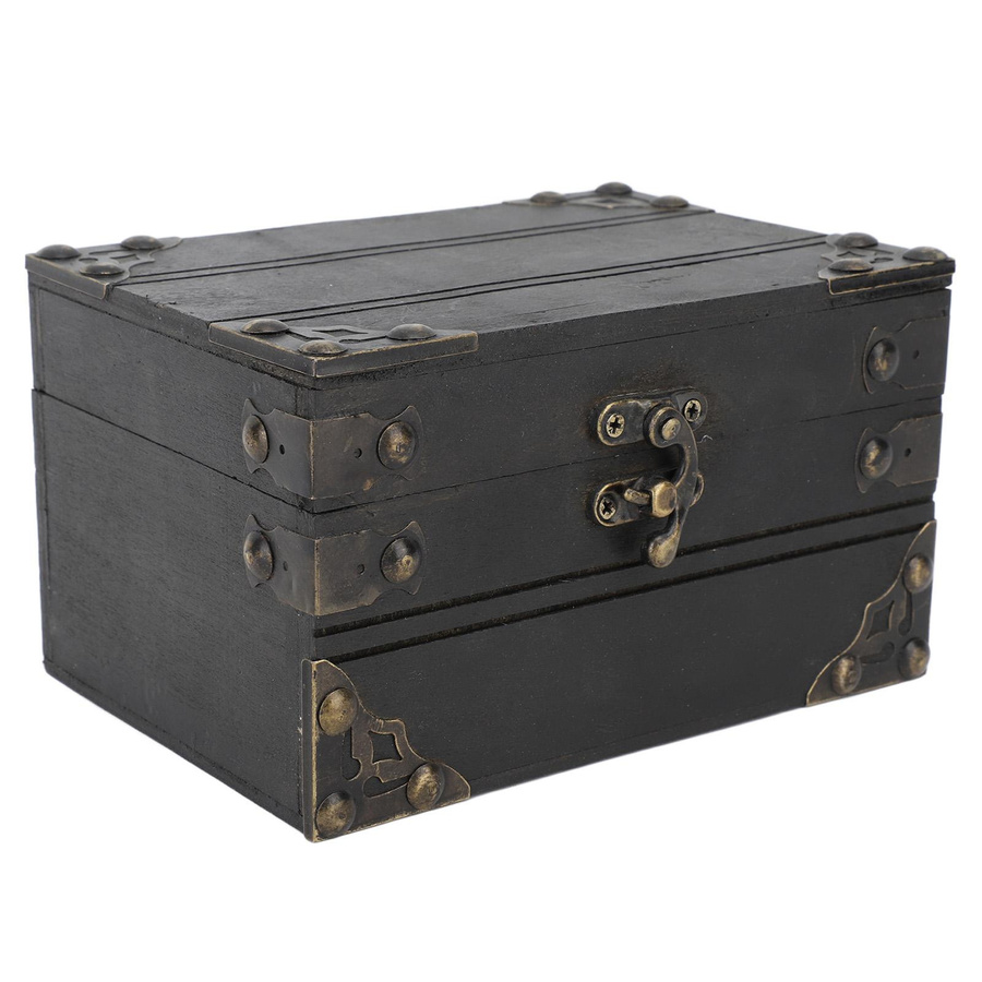 KONNWEI Retro Schmuckschatulle aus Holz im Vintage Design als Aufbewahrungsbox und Organizer - Bild 3