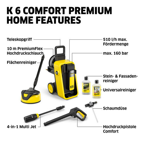 Kärcher Hochdruckreiniger K 6 Comfort Premium Home in Gelb mit max. 160 bar und max. 510 l/h - Bild 2