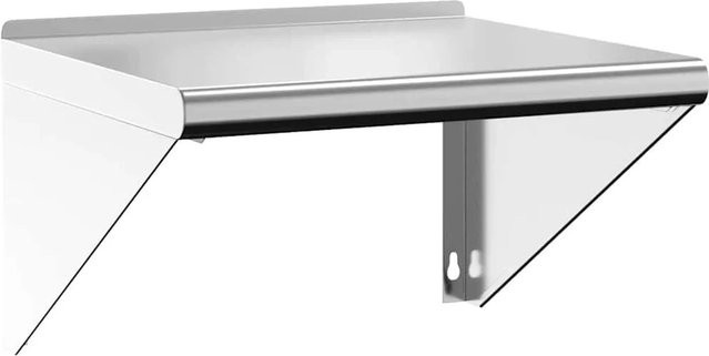 vidaXL Wandregal aus Edelstahl in Silber mit gebürsteter Oberfläche, B/H/T: 50 x 45 x 31 cm - Bild 1