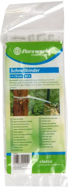 Schnellbinder Classic aus Kunststoff in Transparent, 80 Stück, Länge: 14 cm - Bild 1