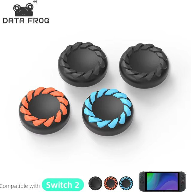 DATA FROG Silikon-Daumengriffkappen Rutschfeste Joystick-Abdeckung für Nintendo Switch, Switch OLED und Switch Lite in Multicolour - Bild 1