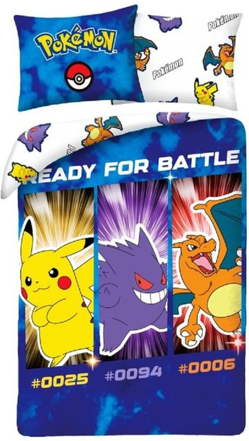 Pokémon Bettwäsche Set aus atmungsaktiver Baumwolle in Multicolour, B/H: 140 x 200 cm - Bild 1