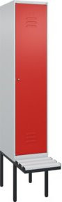 C+P Spind Classic PLUS Garderobenspind mit Sitzbank, 1 Abteil, Lichtgrau, B/T/H: 212 x 40 x 81,5 cm - Bild 1