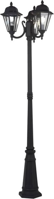 Lindby Mastleuchte Edana Außen Schwarz aus Aluminium und Glas, 3-flammig, E27, H: 230 cm, B: 56 cm, T: 180 cm - Bild 1