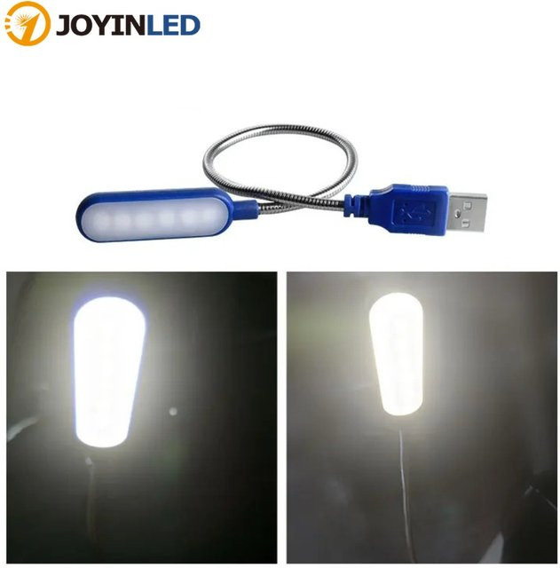JOYINLED Flexible USB-LED-Leselampe in Blau als tragbare Mini-Buchleuchte mit Clip für Laptop und Notebook - Bild 1