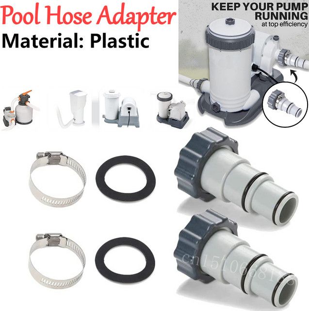 JOCESTYLE Ersatz Schlauch Adapter für Intex ARU mit Anti Leck Kunststoff Gewinde Anschluss für Pool Ablauf Pumpe und Ventil, 2-4 Stück - Bild 1