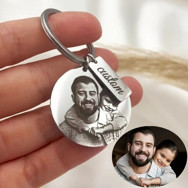 Schlüsselanhänger Edelstahl, Silber, Unisex, Rund - Bild 1