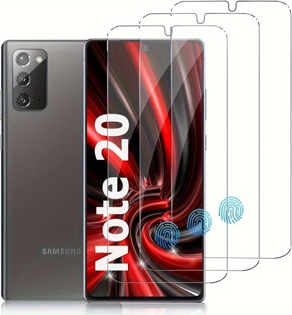 2 Stück Samsung Galaxy Note 20 5G Panzerglas mit Fingerabdruck-Entsperrung, 9H Displayschutzfolie, HD, transparent - Bild 1