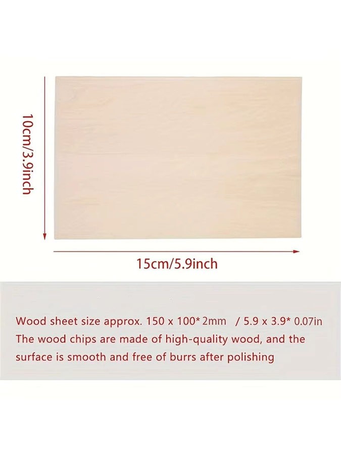 Sperrholz-Bastelbleche aus Holz für CNC-Projekte und Holzbrennen, B/H: 15,24 x 10,16 cm - Bild 1