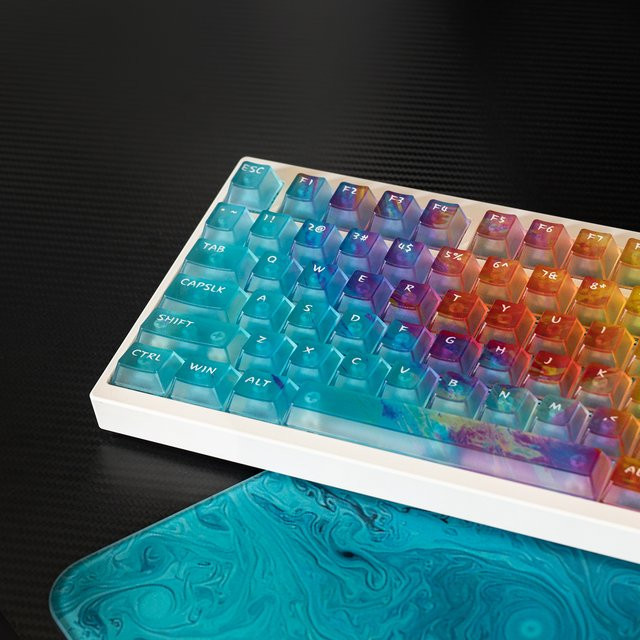 Mintcaps Blue Gradient Keycaps aus transparentem PC im Cherry-Profil für mechanische MX-Tastaturen - Bild 1